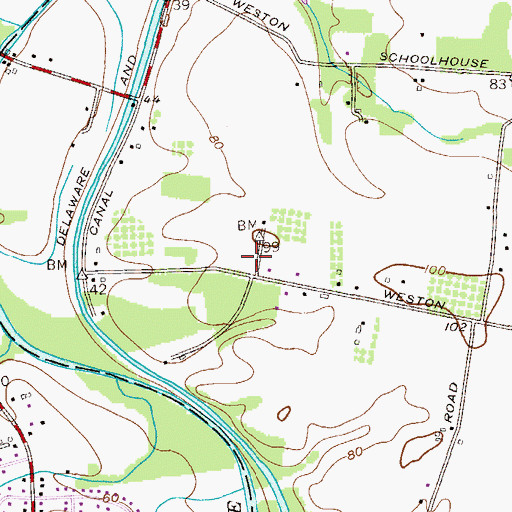 Topographic Map of Weston Census Designated Place, NJ