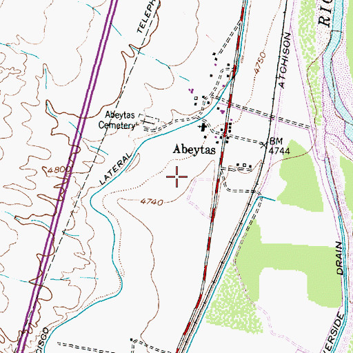 Topographic Map of Abeytas Census Designated Place, NM