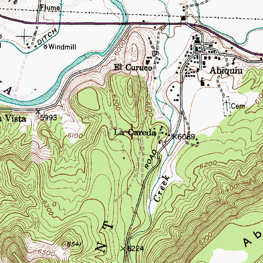 Topographic Map of Abiquiu Census Designated Place, NM