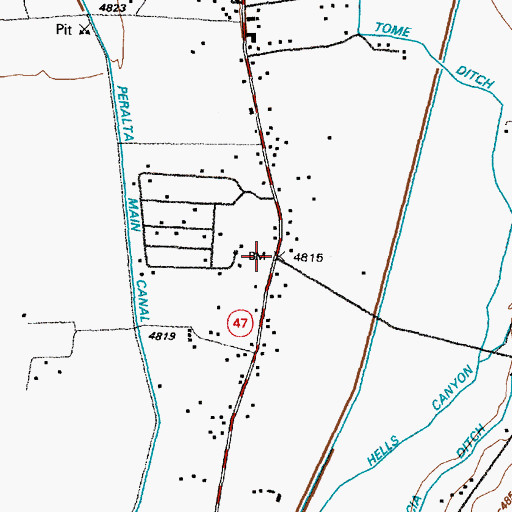Topographic Map of Adelino Census Designated Place, NM