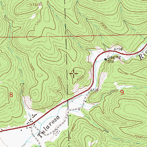 Topographic Map of Aragon Census Designated Place, NM