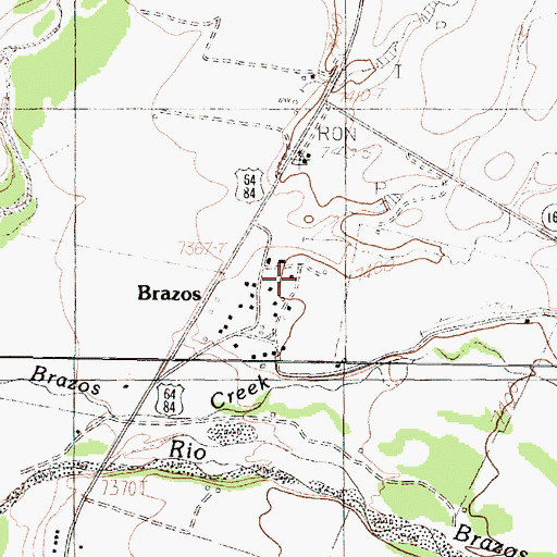 Topographic Map of Brazos Census Designated Place, NM