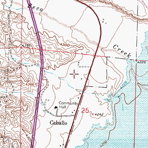 Topographic Map of Caballo Census Designated Place, NM