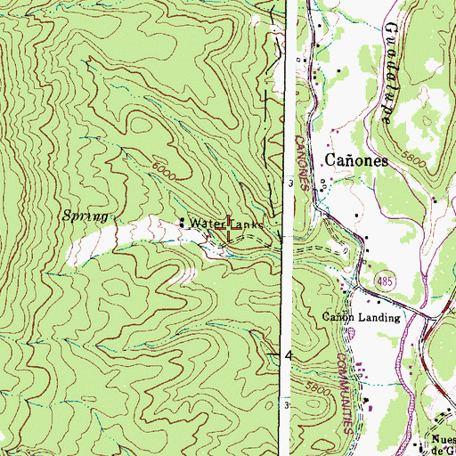 Topographic Map of Caon Census Designated Place, NM