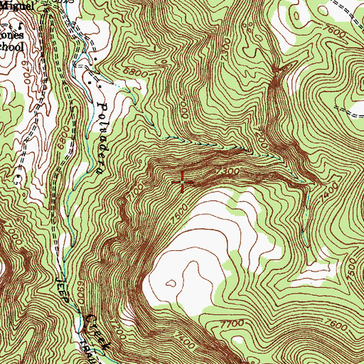 Topographic Map of Caones Census Designated Place, NM