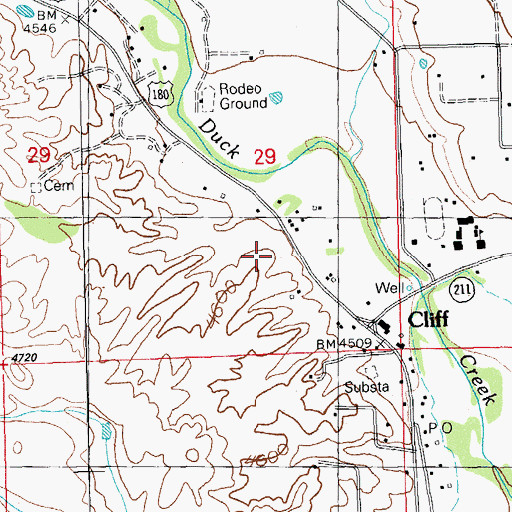 Topographic Map of Cliff Census Designated Place, NM