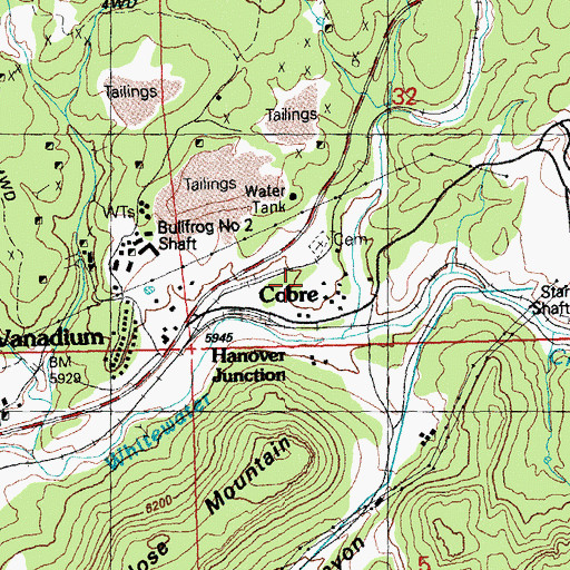 Topographic Map of Cobre Census Designated Place, NM