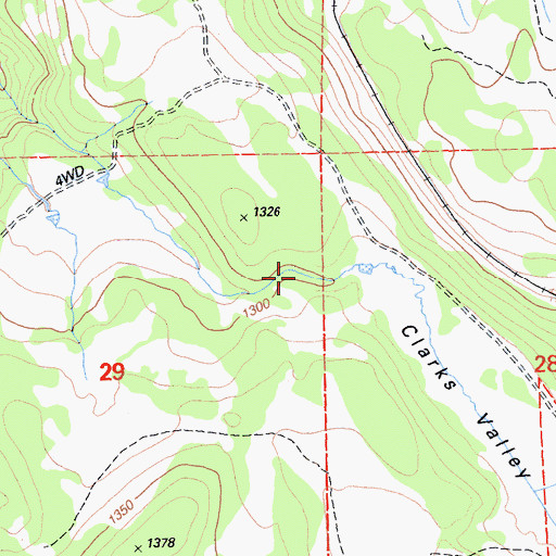 Topographic Map of Clark Valley, CA