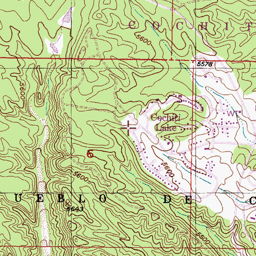 Topographic Map of Cochiti Lake Census Designated Place, NM