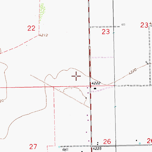 Topographic Map of Cotton City Census Designated Place, NM