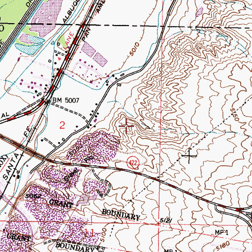 Topographic Map of Edith Endave Census Designated Place, NM