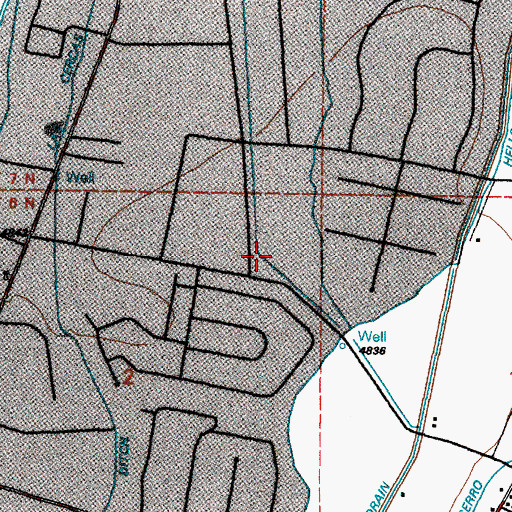 Topographic Map of El Cerro Census Designated Place, NM
