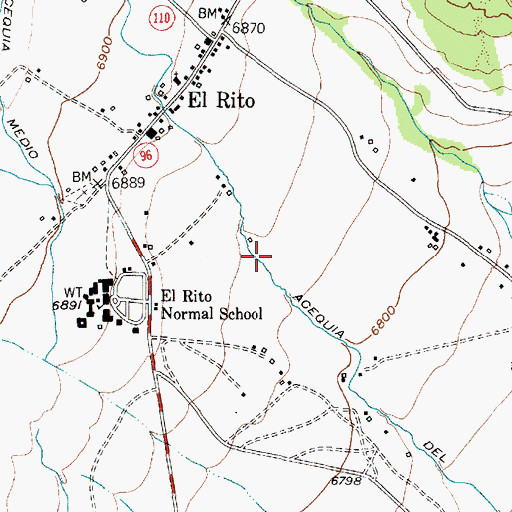 Topographic Map of El Rito Census Designated Place, NM