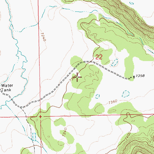 Topographic Map of Escudilla Bonita Census Designated Place, NM