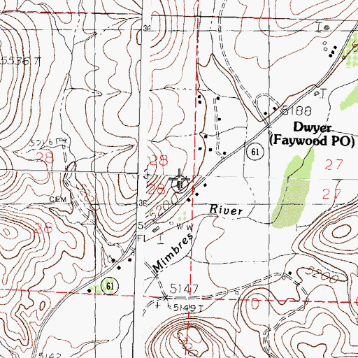 Topographic Map of Faywood Census Designated Place, NM