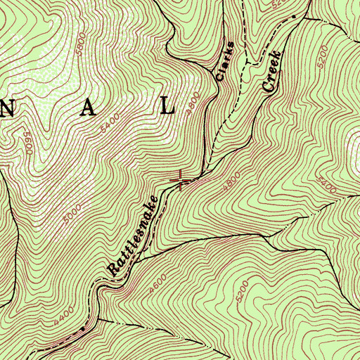 Topographic Map of Clarks Canyon, CA