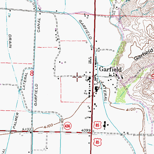 Topographic Map of Garfield Census Designated Place, NM