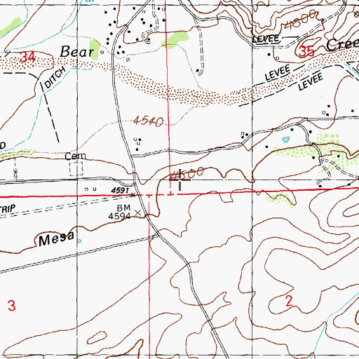 Topographic Map of Gila Census Designated Place, NM
