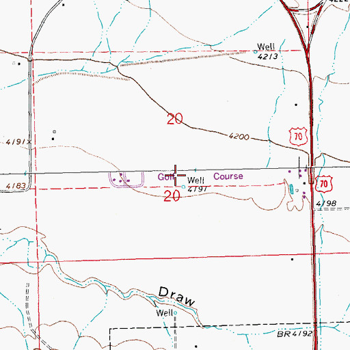 Topographic Map of Glen Acres Census Designated Place, NM
