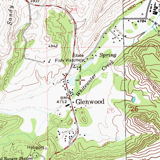 Topographic Map of Glenwood Census Designated Place, NM