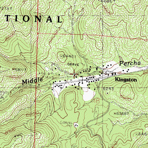 Topographic Map of Kingston Census Designated Place, NM