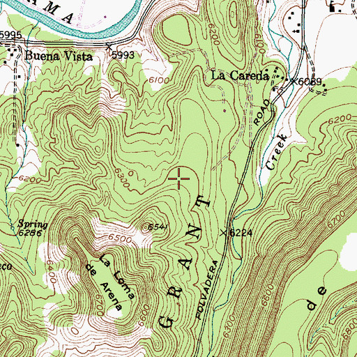Topographic Map of La Careda Census Designated Place, NM