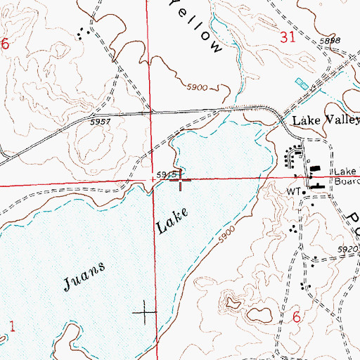 Topographic Map of Lake Valley Census Designated Place, NM
