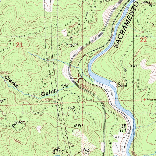 Topographic Map of Clarks Gulch, CA