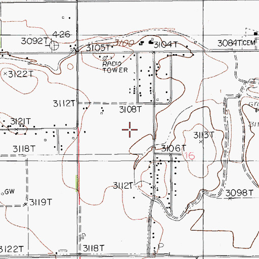 Topographic Map of Livingston Wheeler Census Designated Place, NM