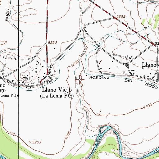 Topographic Map of Llano del Medio Census Designated Place, NM