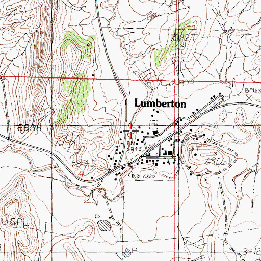 Topographic Map of Lumberton Census Designated Place, NM