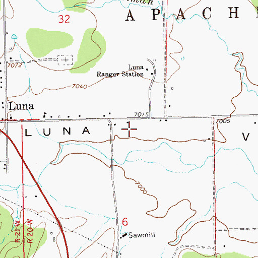 Topographic Map of Luna Census Designated Place, NM