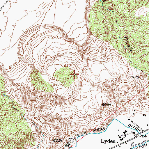 Topographic Map of Lyden Census Designated Place, NM