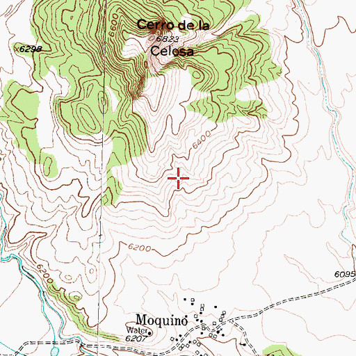 Topographic Map of Moquino Census Designated Place, NM