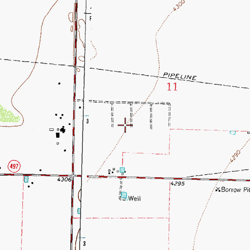 Topographic Map of Mountain View Census Designated Place, NM