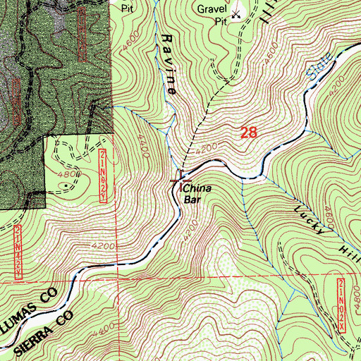 Topographic Map of Clarks Ravine, CA