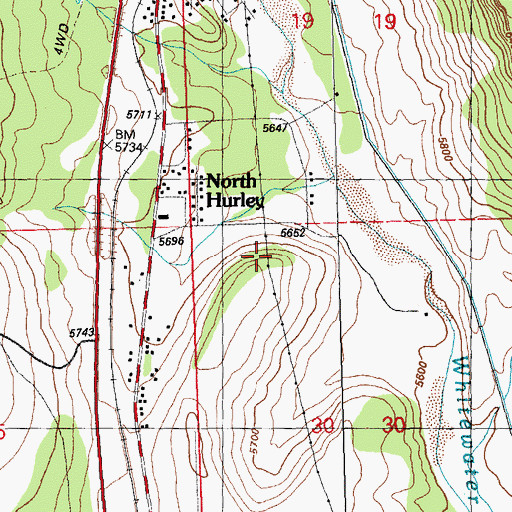 Topographic Map of North Hurley Census Designated Place, NM