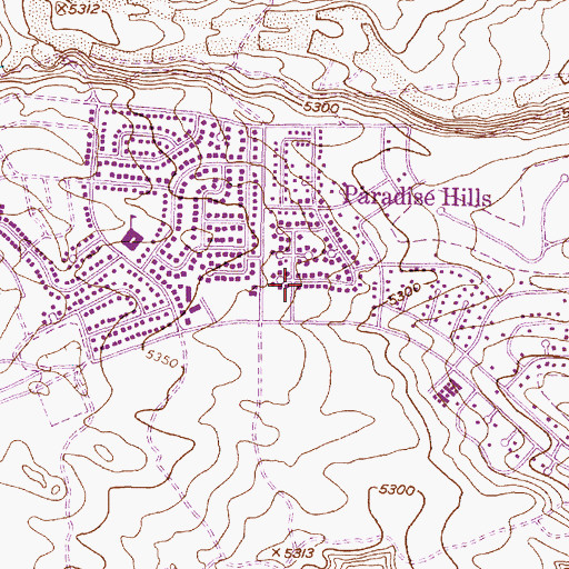 Topographic Map of Paradise Hills Census Designated Place, NM