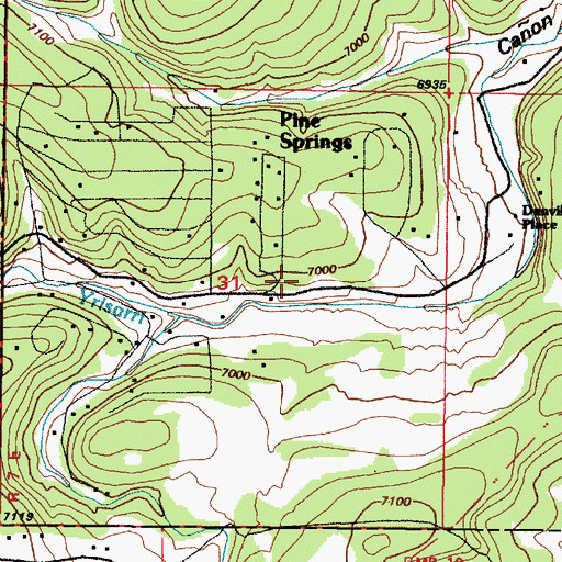 Topographic Map of Manzano Springs Census Designated Place, NM