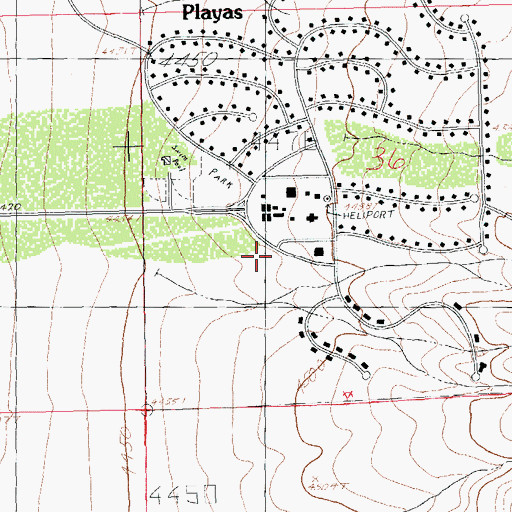 Topographic Map of Playas Census Designated Place, NM