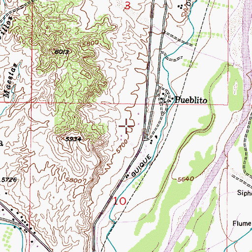 Topographic Map of Pueblito Census Designated Place, NM