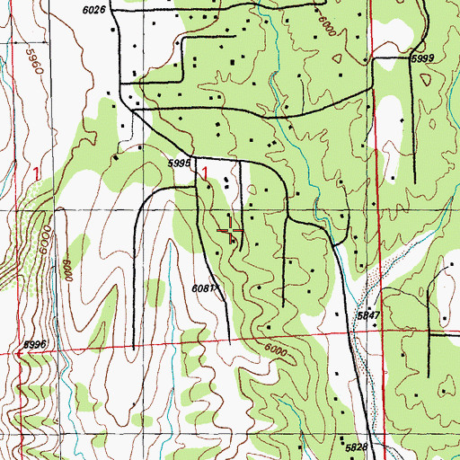 Topographic Map of Rosedale Census Designated Place, NM