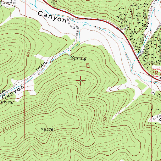 Topographic Map of Twin Forks Census Designated Place, NM