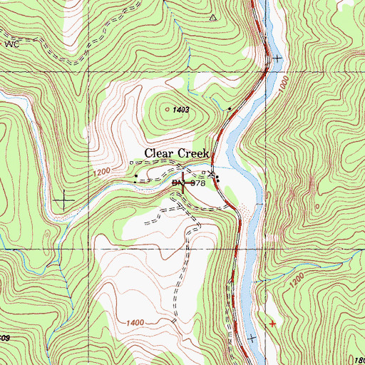 Topographic Map of Clear Creek, CA