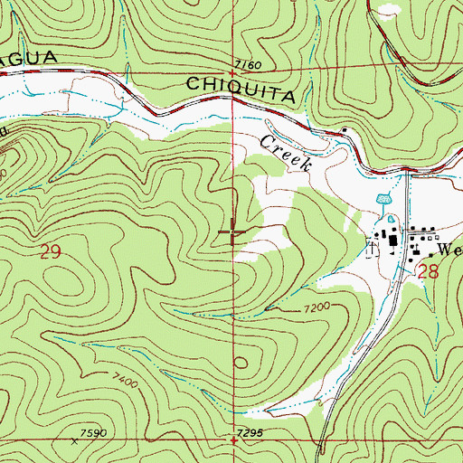 Topographic Map of Weed Census Designated Place, NM