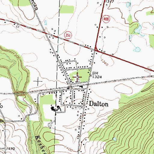 Topographic Map of Dalton Census Designated Place, NY