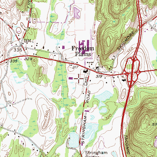 Topographic Map of Freedom Plains Census Designated Place, NY