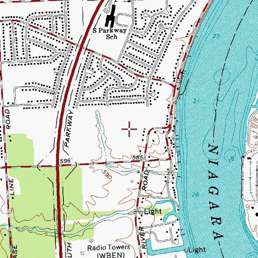 Topographic Map of Grandyle Village Census Designated Place, NY