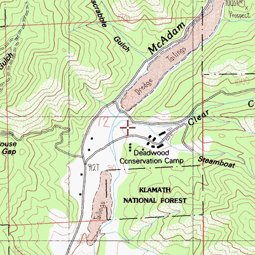 Topographic Map of Clear Creek, CA