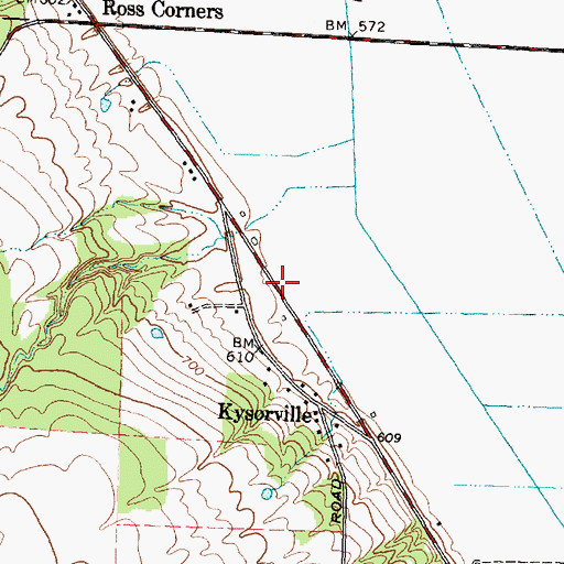 Topographic Map of Kysorville Census Designated Place, NY